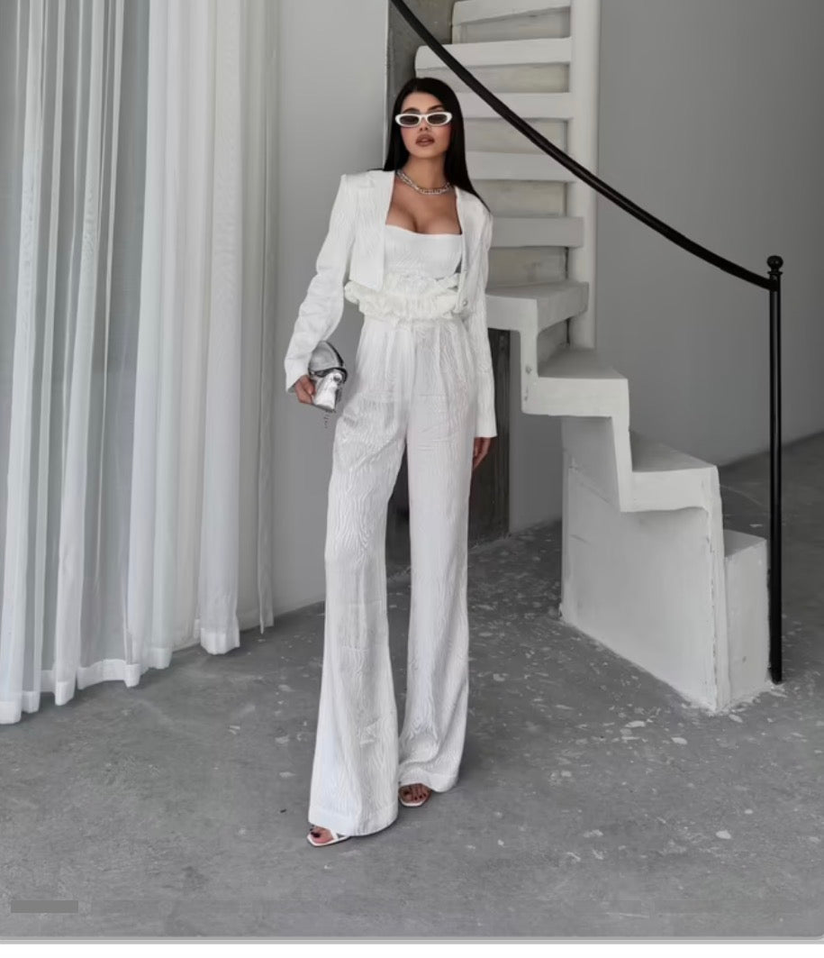 White Elegant Glam Formal Set